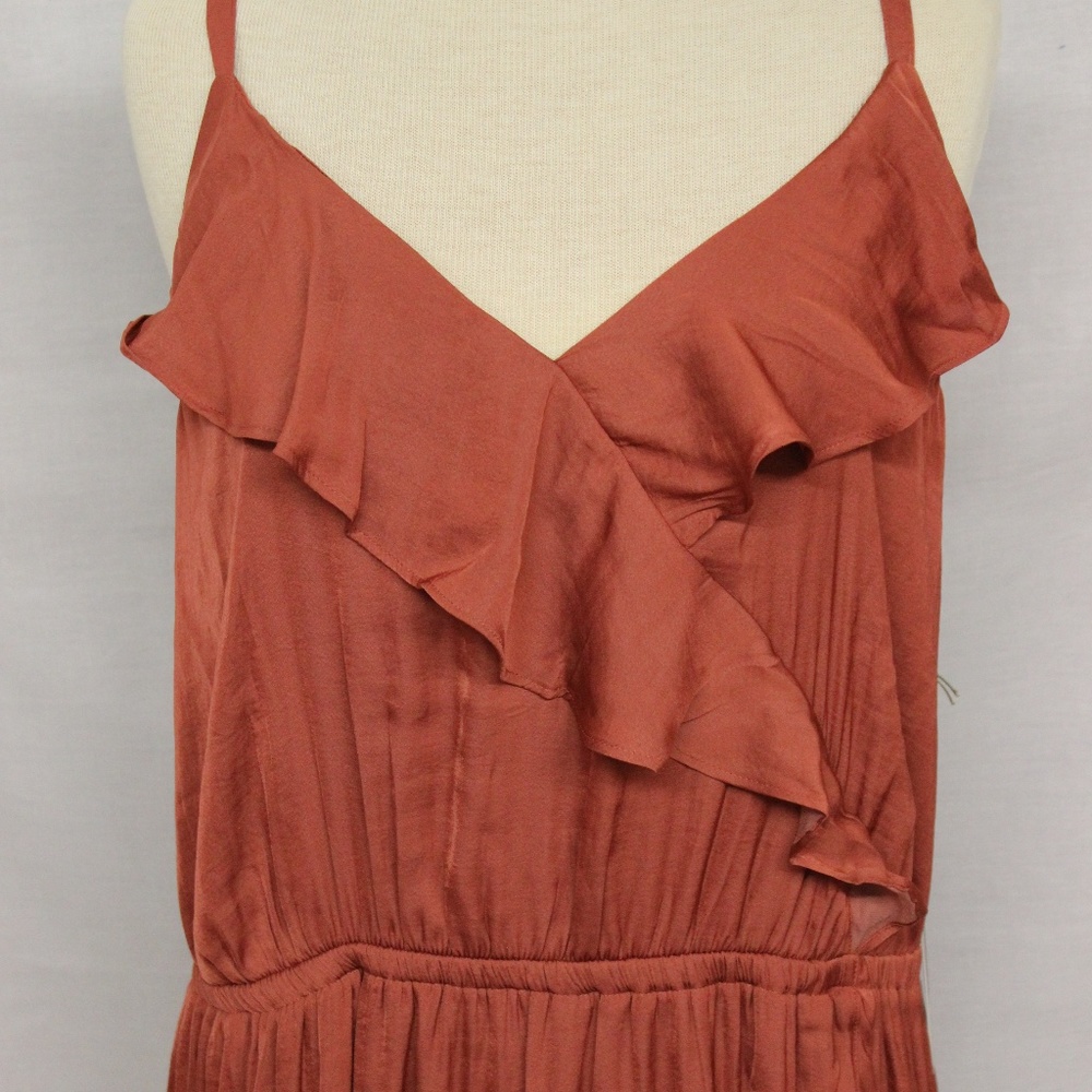 Jennifer Lopez Ruffle Faux-Wrap Dress - Red - Picture 4 of 6